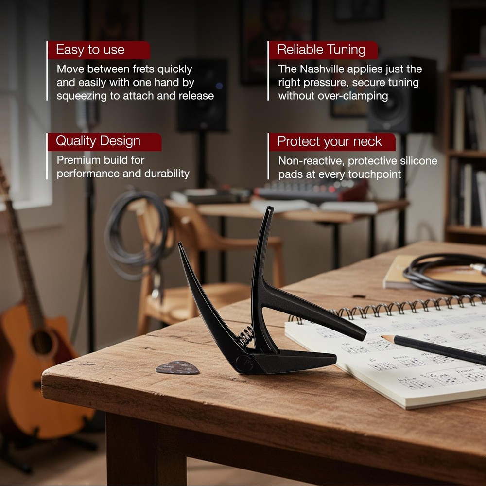 G7th Nashville 6 String Capo, Satin Black