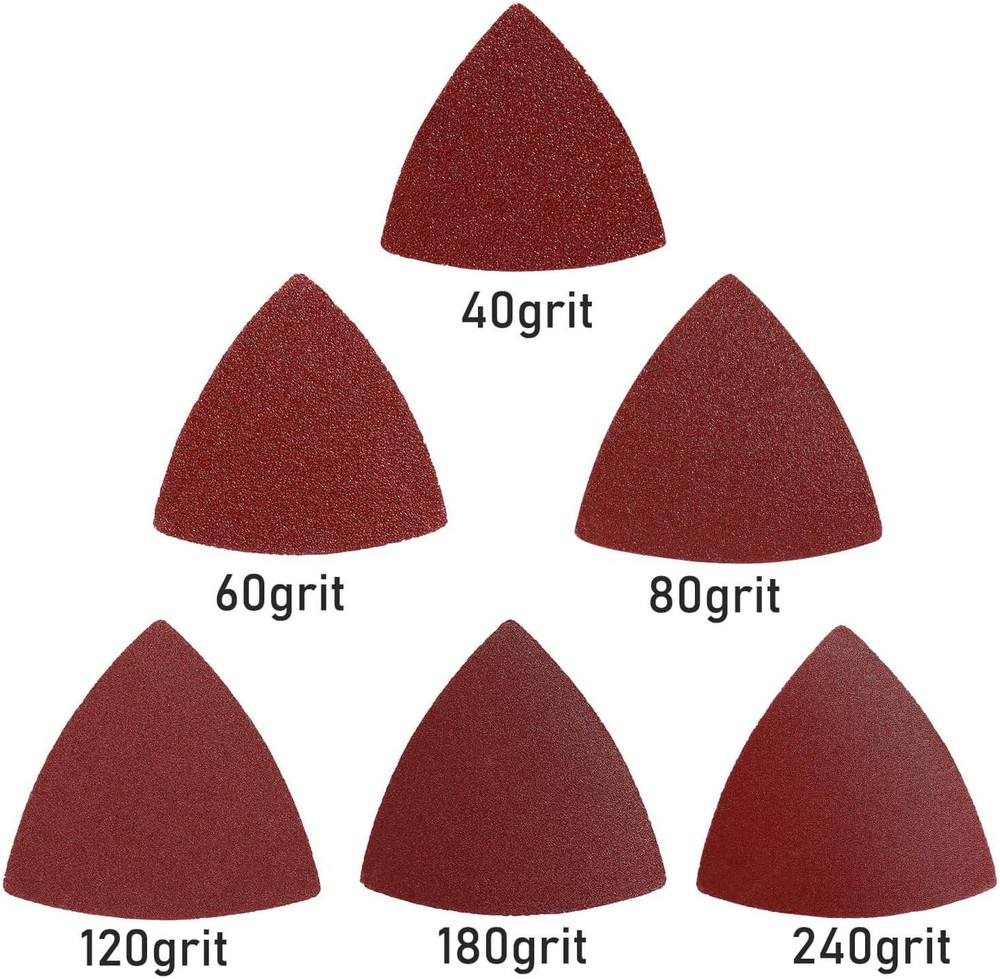 Triangle Oscillating Multi Tool Sanding Pads, 60PACK SANDPAPER, Reddish Brown