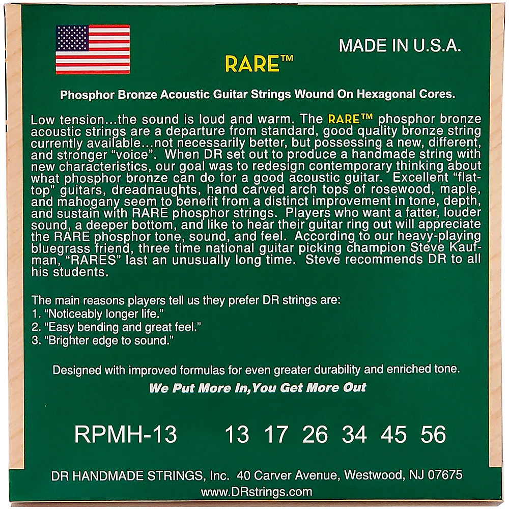 DR Strings Rare Phosphor Bronze Medium Heavy Acoustic Guitar Strings