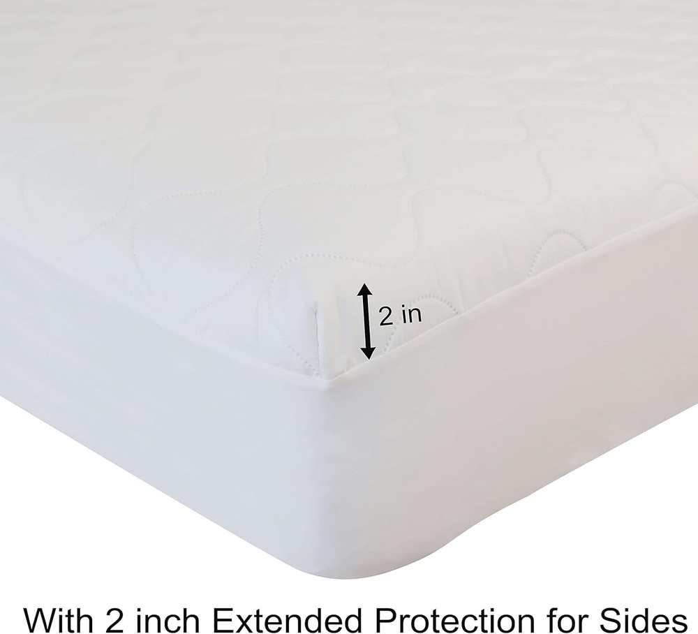 Kingnex Waterproof Quilted Split Top King Mattress Protector Pad for Adjustable
