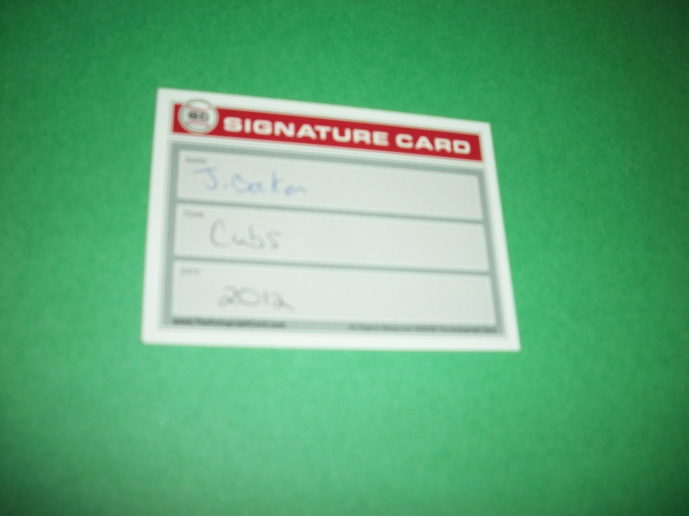 SIGNATURE CARD SIGNED BY CUBS JEFF BAKER #3