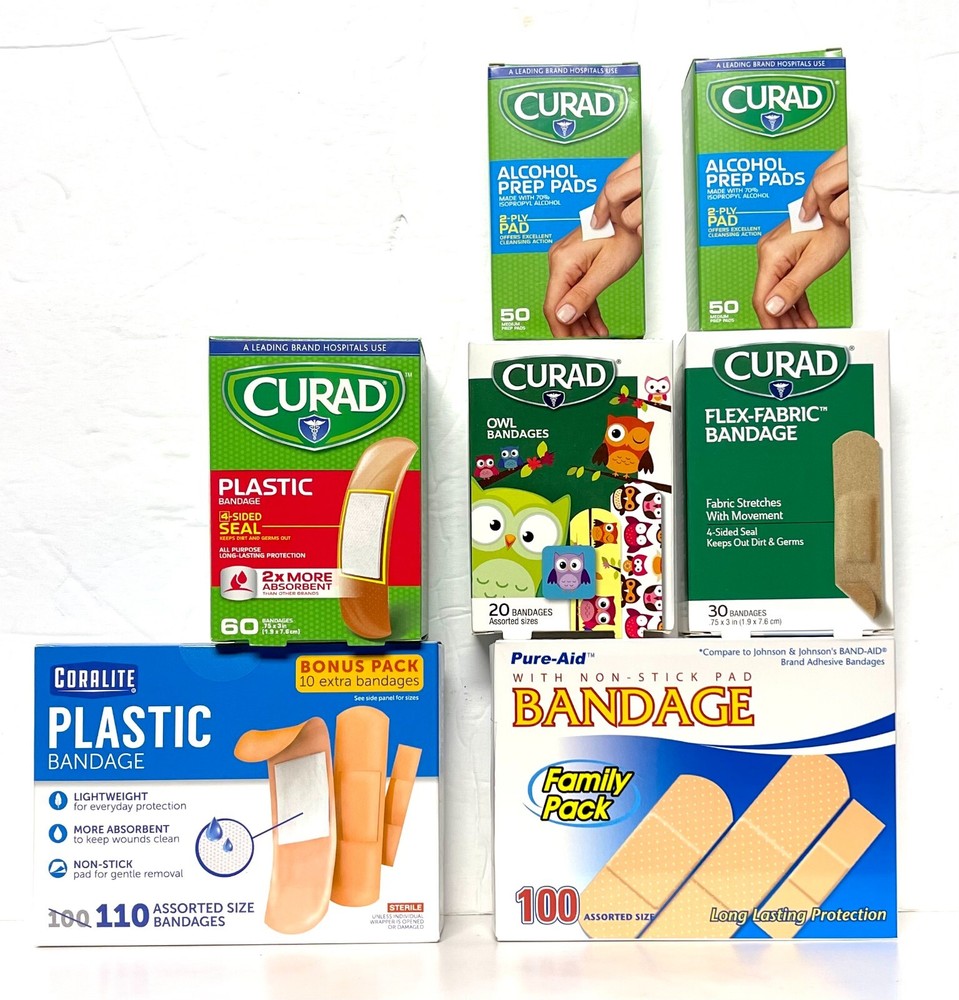 2 Pack Bandage and Alcohol Pads Various Combinations