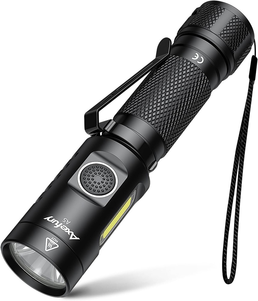 2Pack, axefury A5 Magnetic LED Flashlight, Tactical Flashlight, Cob worklight