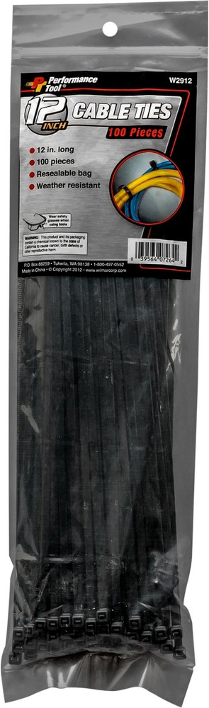 Performance Tool 100pc 12" Cable Ties (W2912)