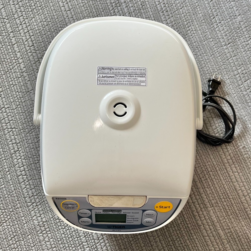 Tiger JBV-S10U 5.5 Cup Microcomputer Rice Cooker White Multi-Menu