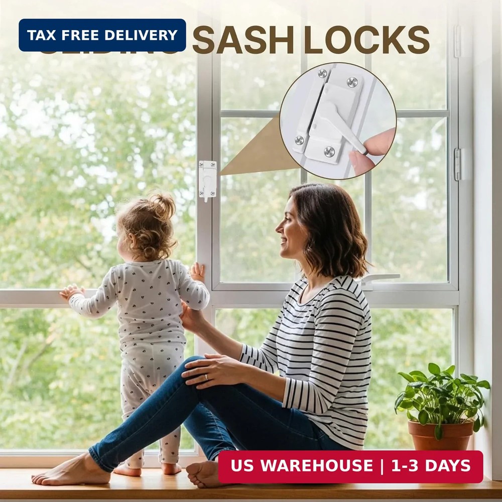 4 Pcs Window Locks, Replacement Window Locks, Sliding Window Sash Locks, Durable