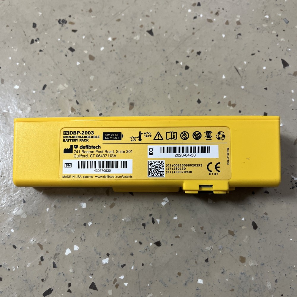 Defibtech View AED Battery DBP-2013 Battery Pack, Unit Tested 4/30/2028