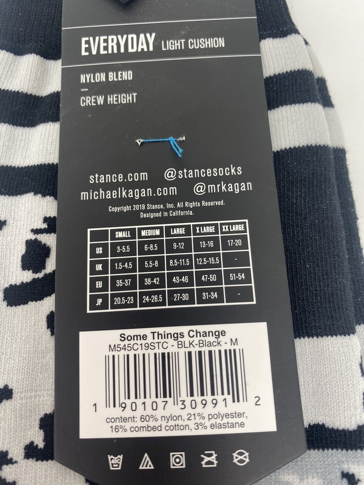 Stance Michael Kagan 'Some Things Change' Crew Socks Men’s Size MEDIUM 6-8.5