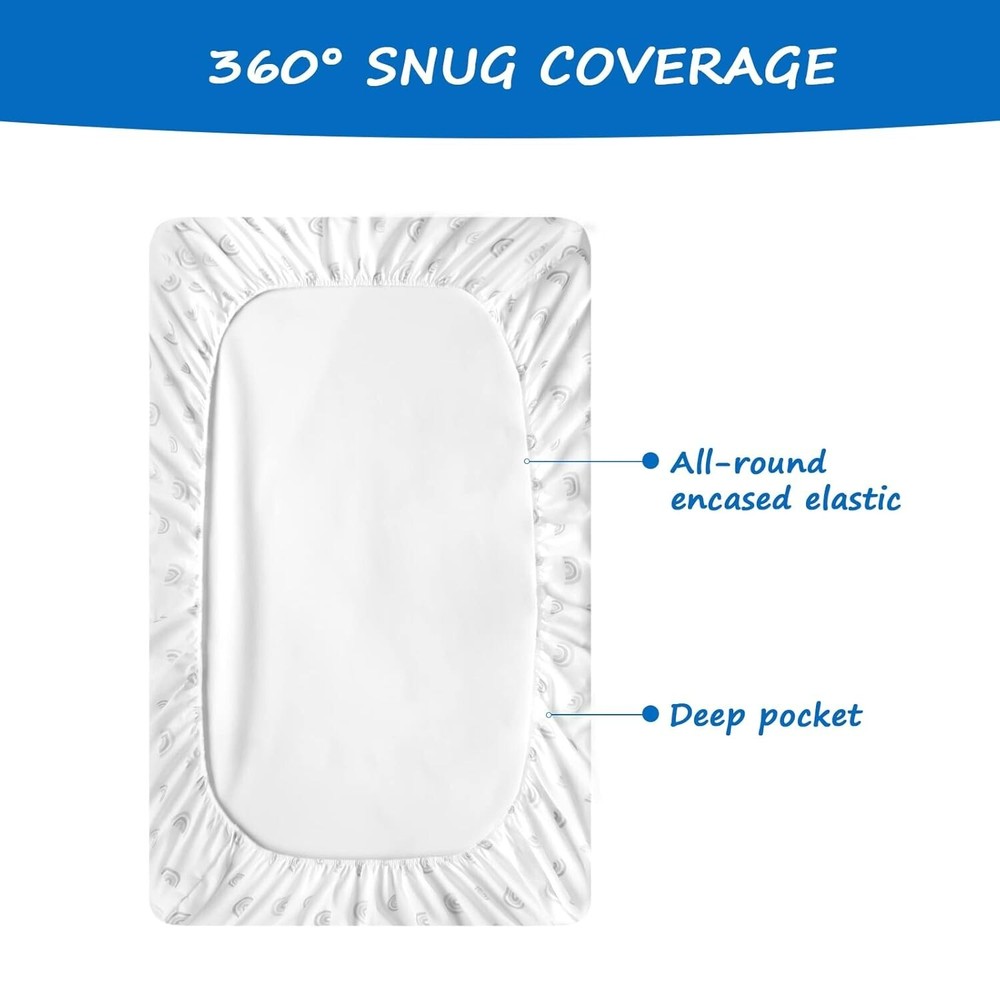 Soft Bedside Sleeper Bassinet Sheets for Most Rectangle Bassinet 2 Pack 34"x21"
