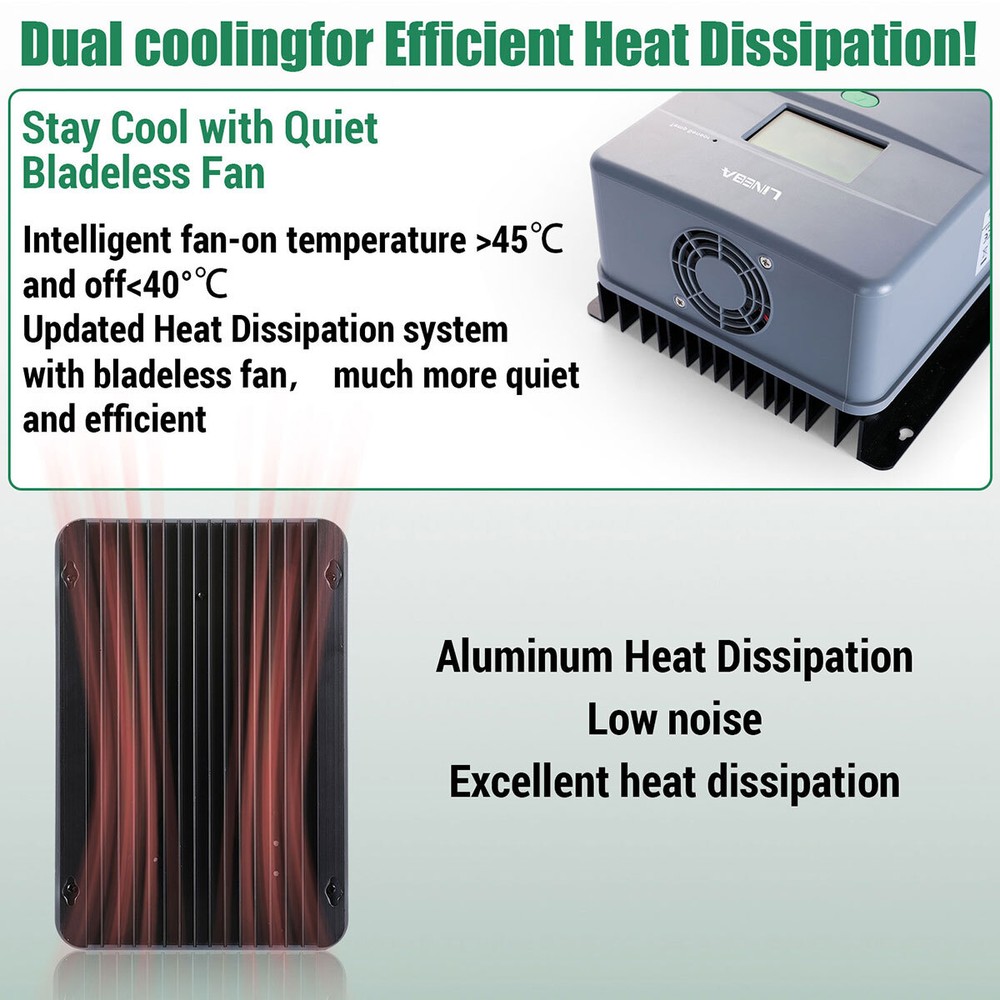 MPPT PWM Solar Charge Controller 30A-100A Auto Focus Tracking Panel Regulator