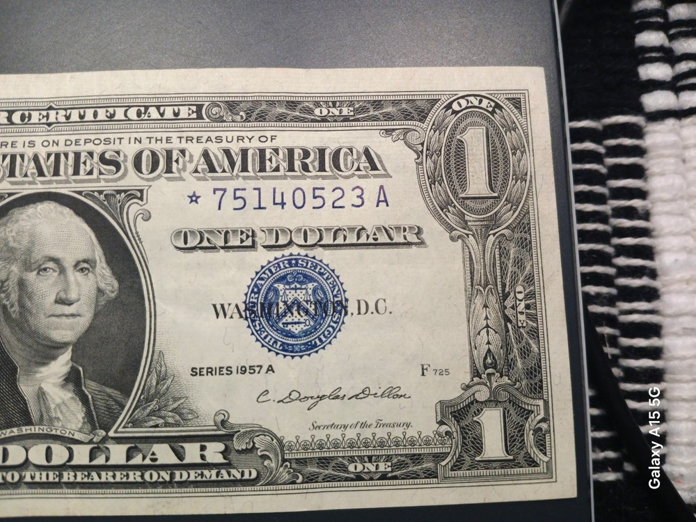 * STAR-NOTE * $1 1957 Silver Certificate Note. Nice Serial # Almost Uncirculate
