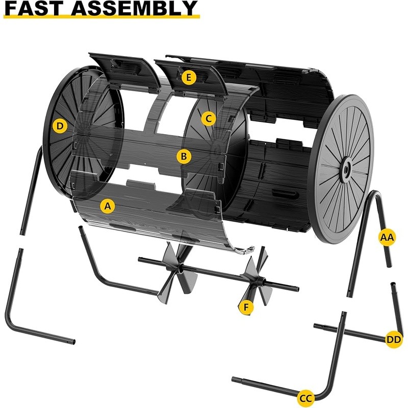 Dual Chamber Composter Efficient Batch Composting Easy Assembly Eco-Friendly New