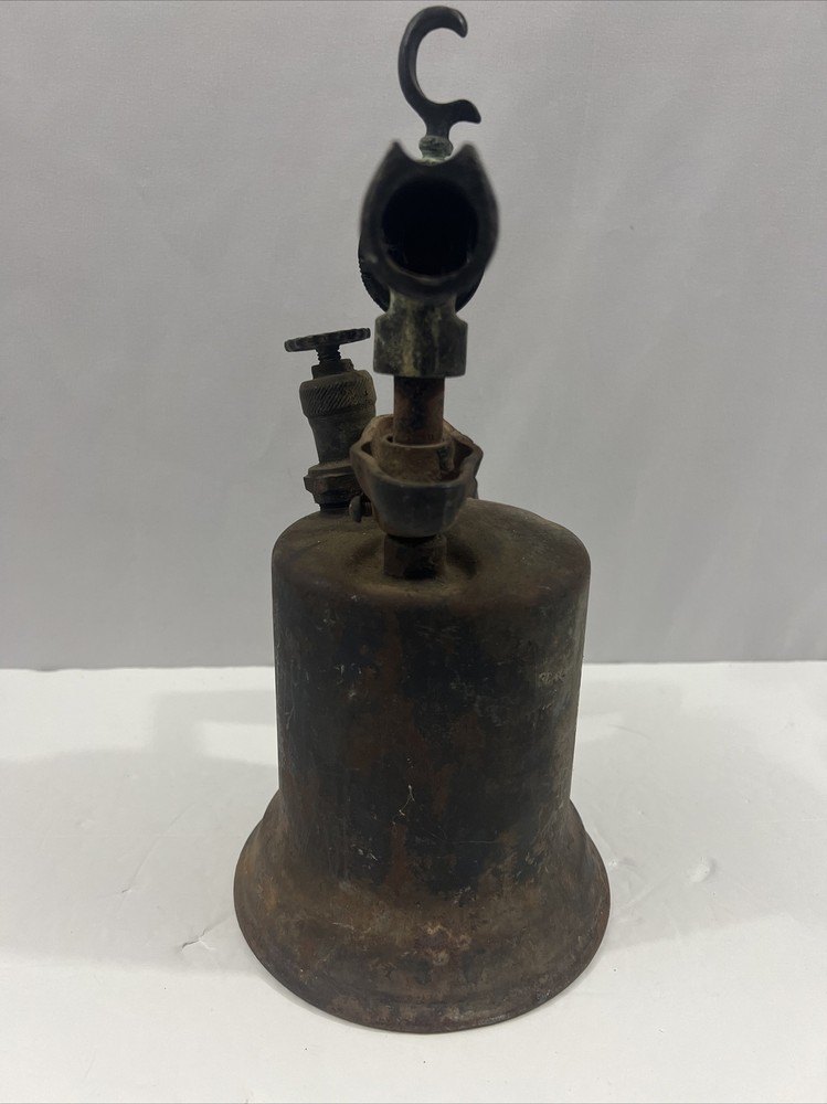 Vintage Blowtorch Cast Iron Red Retro Tool