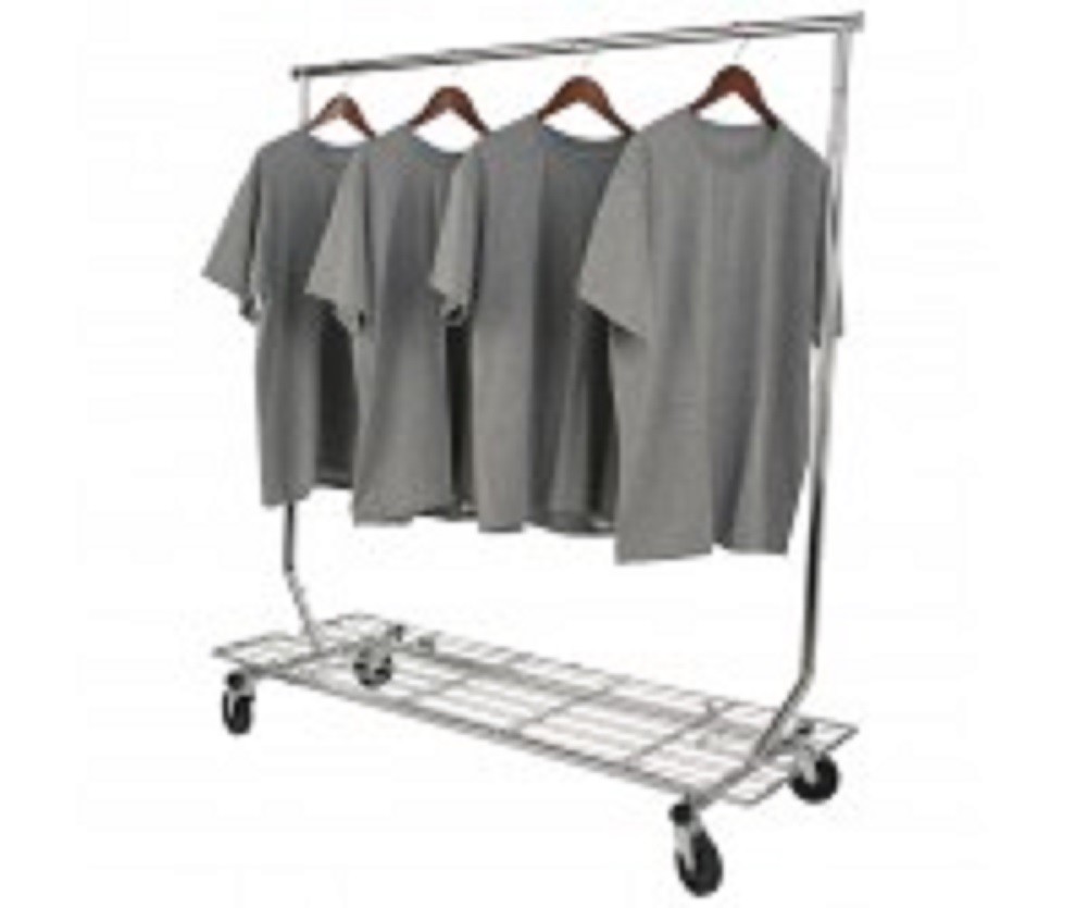 Only Hangers Salesman Rolling Rack + Screen