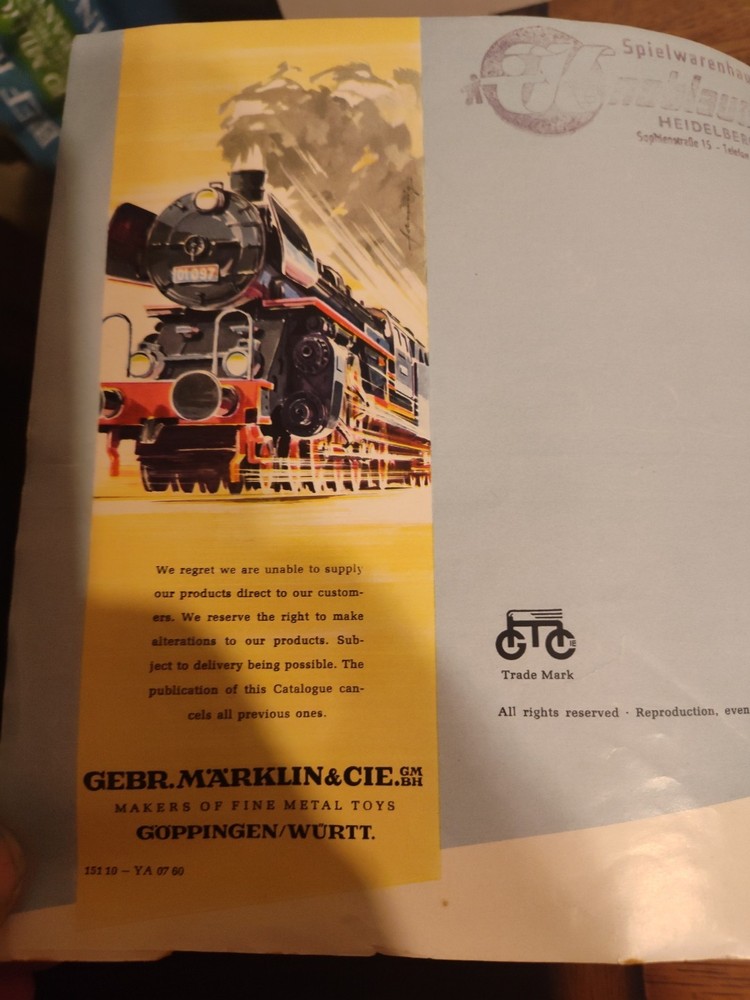MARKLIN 1960/61 CATALOG with Insert