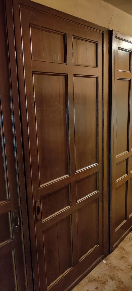 Antique Solid Oak Pocket Doors from Mansion
