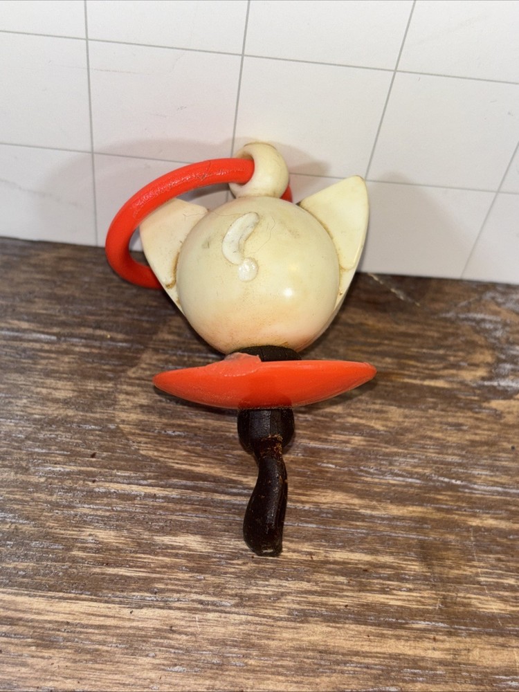 vintage white cat blow mold pacifier
