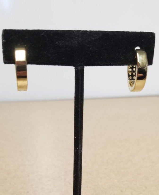 Gld Double Row Hoop Earrings 17mm