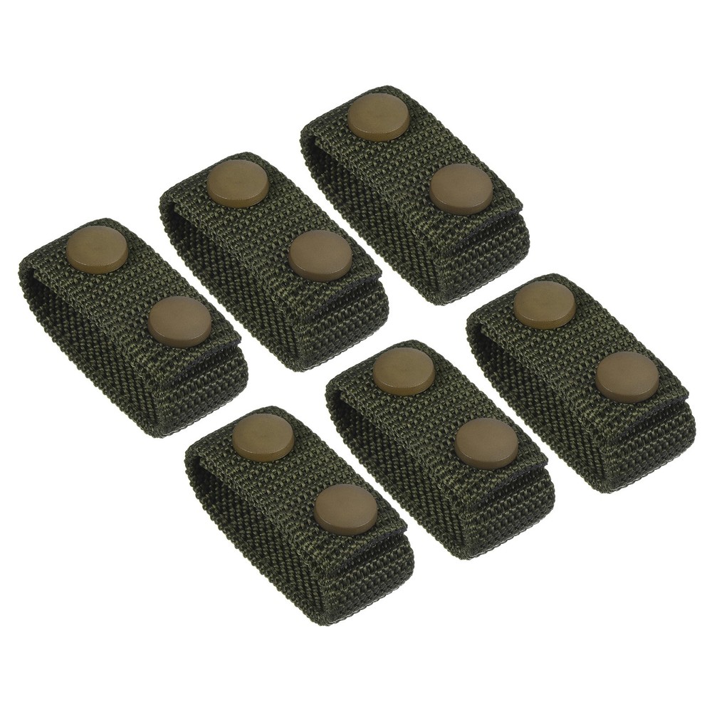Belt Keeper, 6Pcs Nylon Webbing Loop with Double Snaps Belt, Green