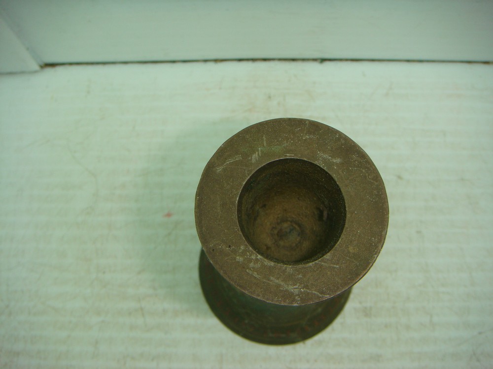 Vintage Solid Brass Dinner Bell / Candle Holder Engraved Design