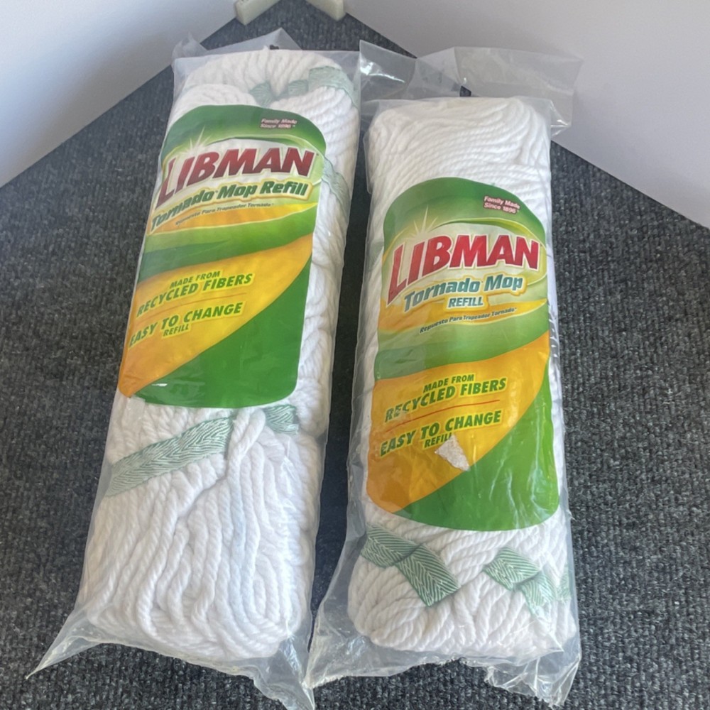 Libman Tornado Mop Refill Replacement Mop Head, 2 Pack for Roller Mop