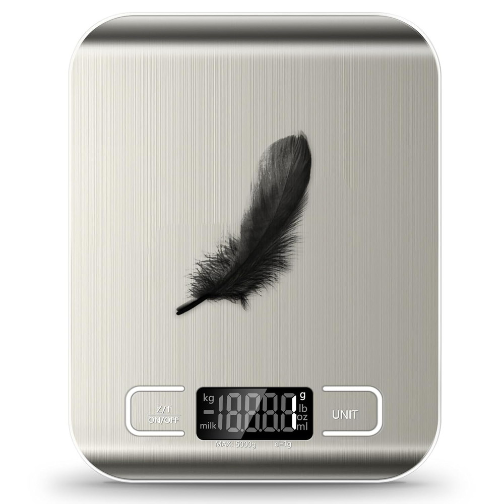 Food Scale, 11Lb Kitchen Scale with 6 Units Tare Function & LCD Display, 0.05Oz/