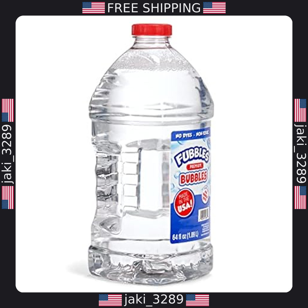 Fubbles 64oz Non-Toxic Bubble Solution | Kids Bubble Machine Refill | USA Made