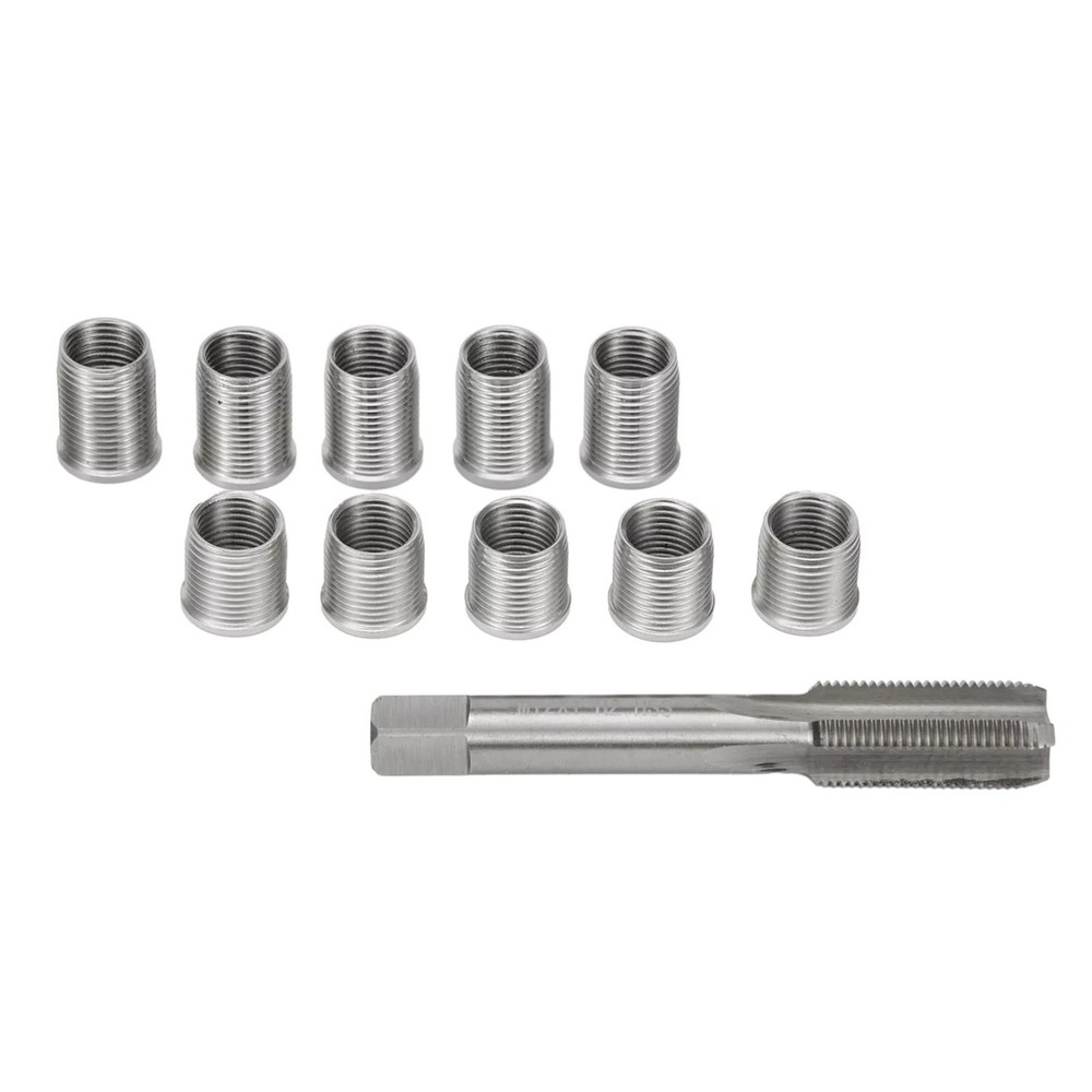 1Set Durable Stainless Steel Spark Plug Thread Repair Tool with Thread Inserts