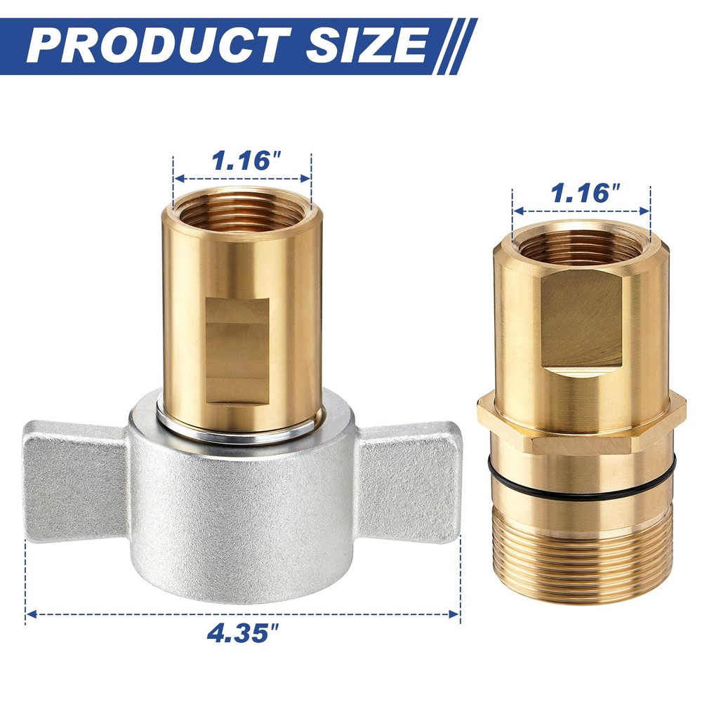 1'' Wet Line Wing Nut Hydraulic Quick Disconnect Coupler / Coupling Set - NPT