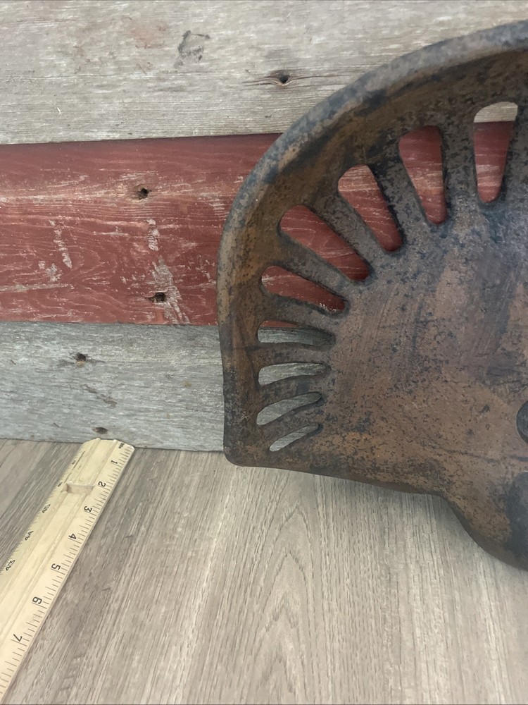 Antique 747 Cast Iron Implement Tractor Seat. 1900s Farm Primitive