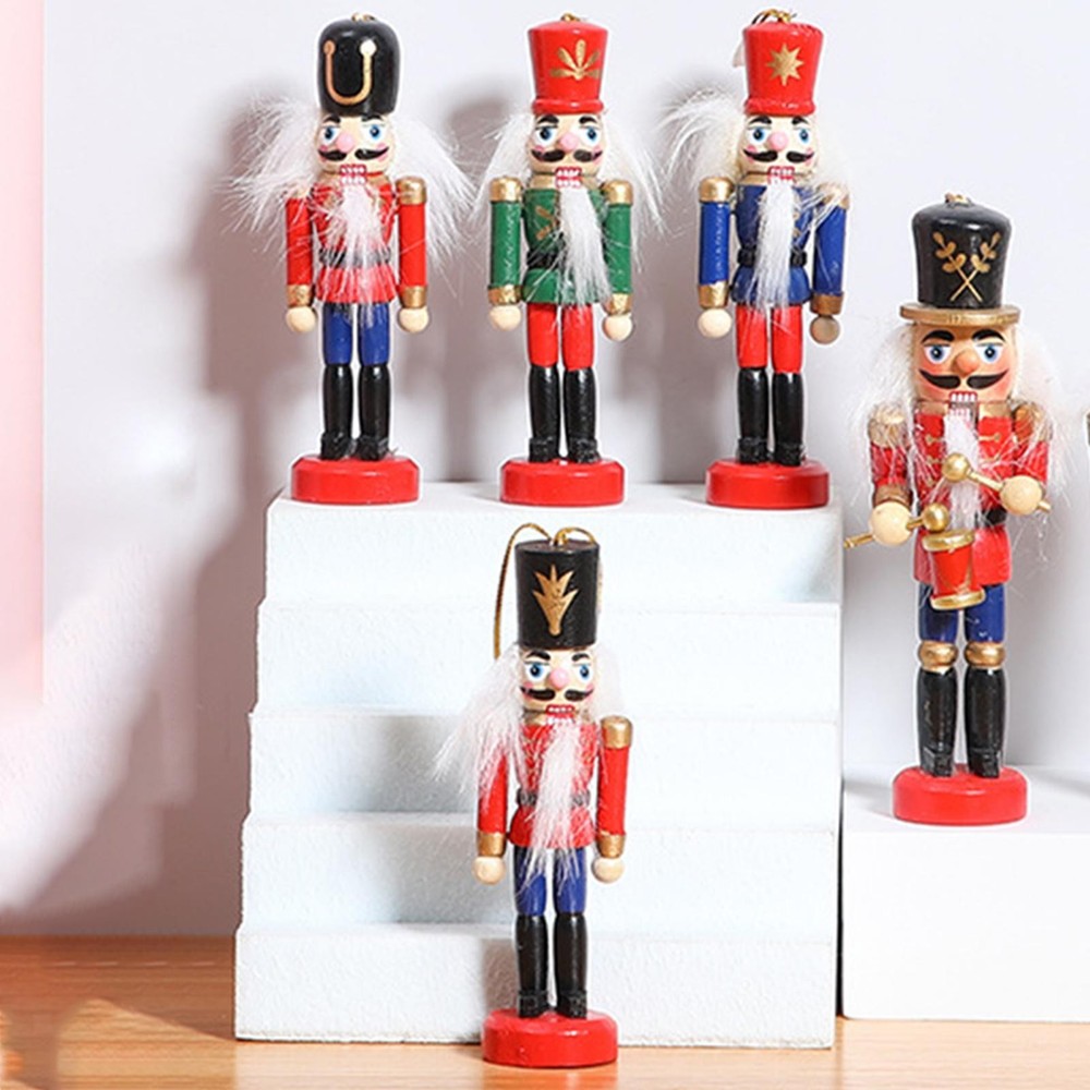 Christmas Nutcracker Ornaments Set Countertop Crafts Wood Nutcracker Figures