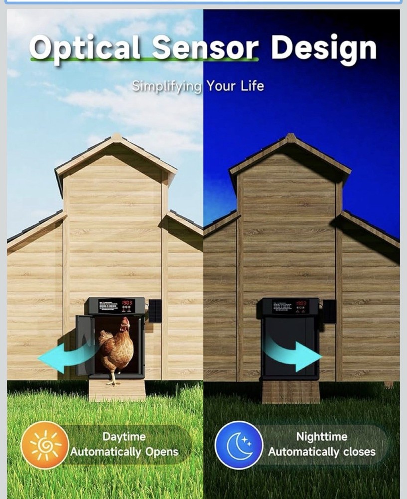 Solar Automatic Chicken Coop Door Opener with Timer Light Sensor Remote Control