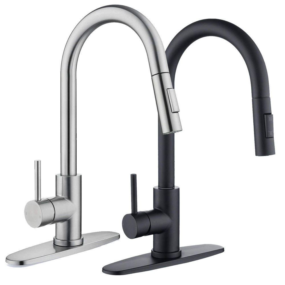 Single Handle Pull Out Kitchen Faucet High Arc Single Level Pull Down Sprayer