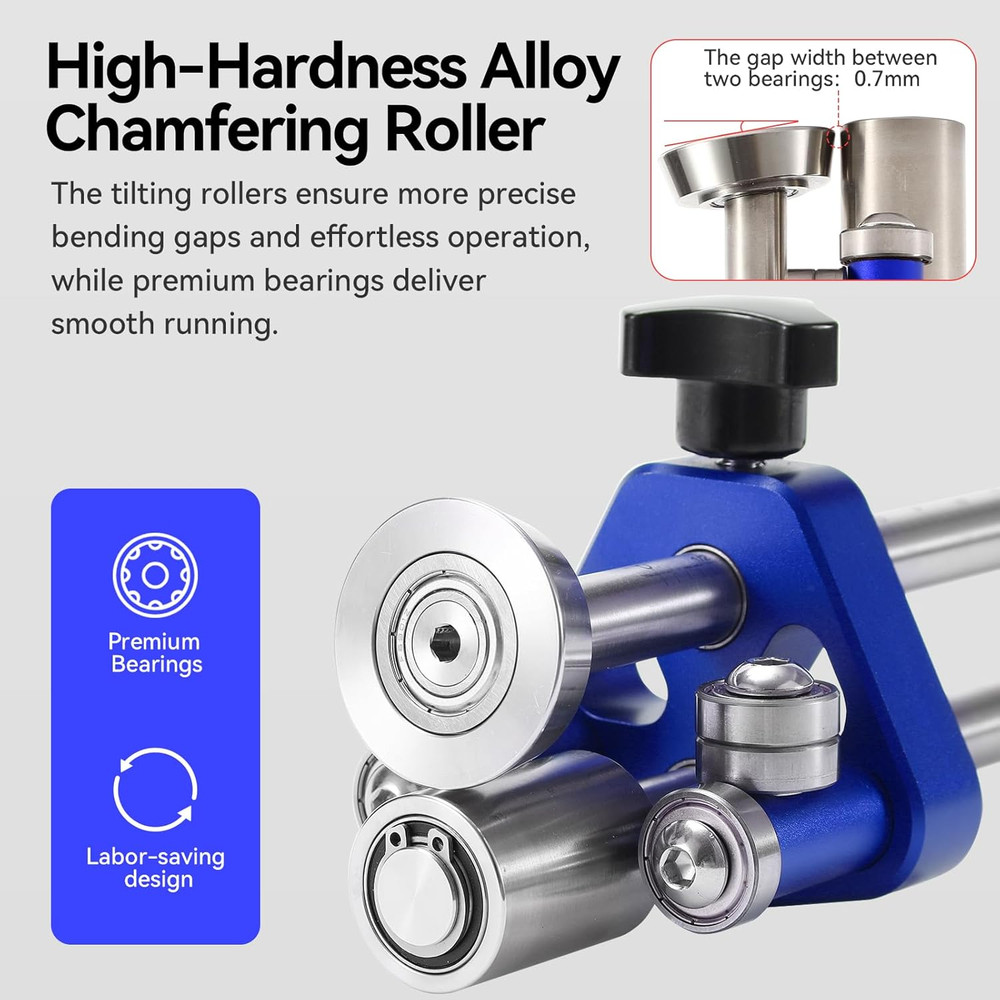 Compact 1-Station Metal Roller Bender - 0-100° Adjustable Bending Range