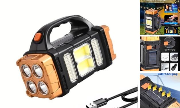 Premium High Lumens LED Work Light – Multipurpose Flashlight with Yellow