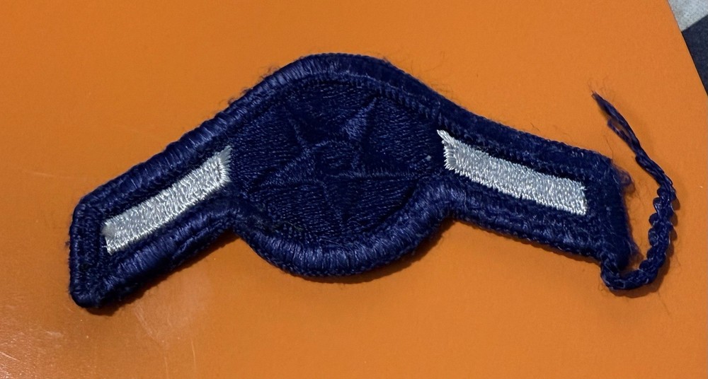 US Air Force Airman Single Stripe Chevron Patch Dark Blue Star ...083