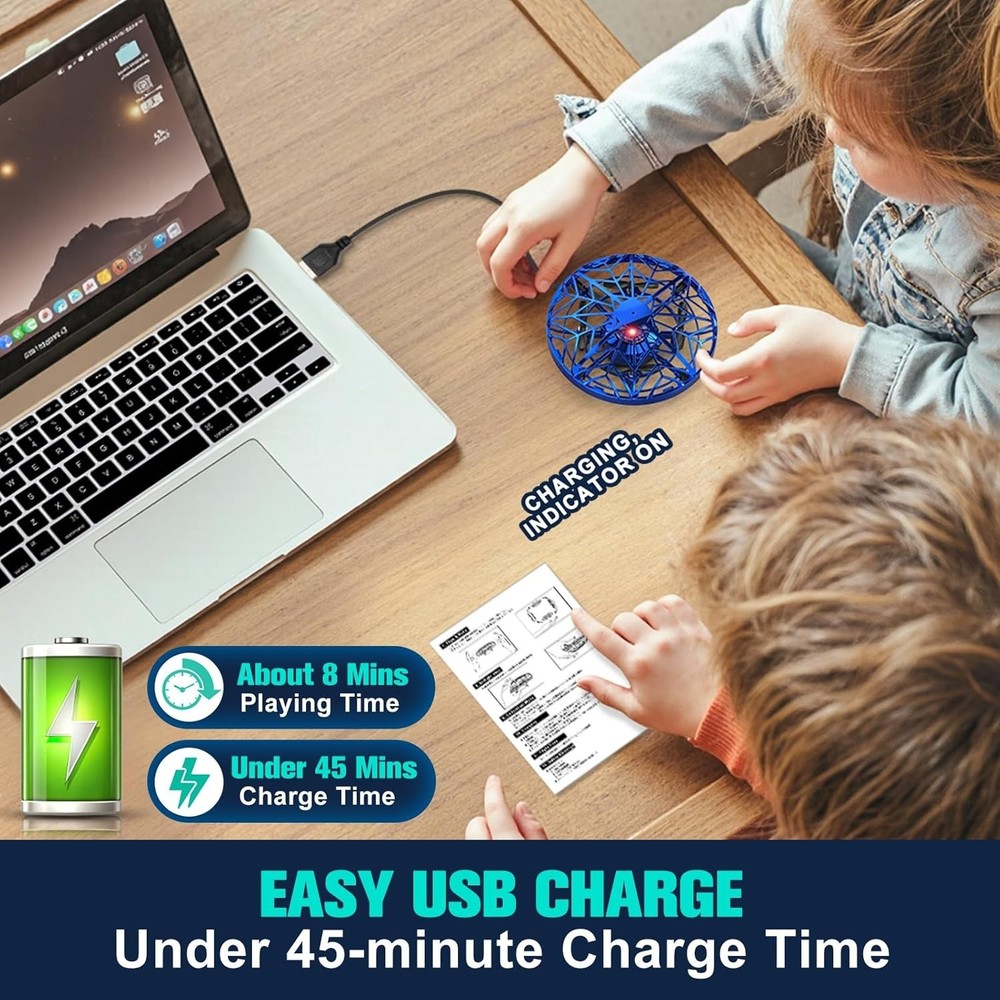 Interactive Kids Drone with Obstacle Avoidance - Rechargeable Mini Quadcopter