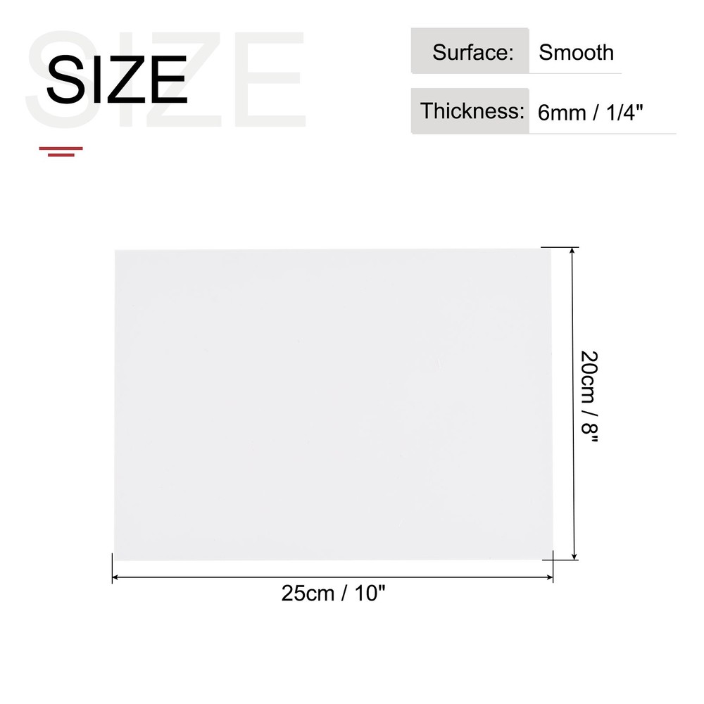 ABS Plastic Sheet 10 " x 8 " x 0.24 " ABS Styrene Sheets White 2 Pcs