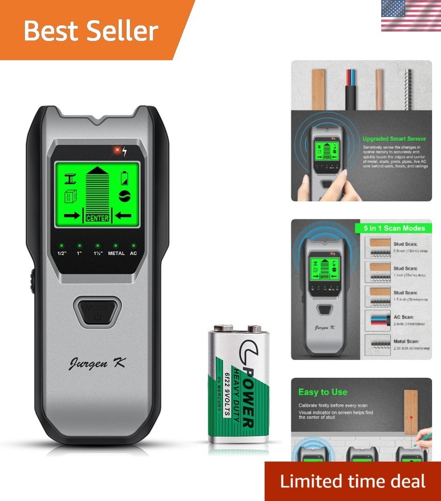 Wall Scanner with 5-in-1 Function, LCD, and Audio