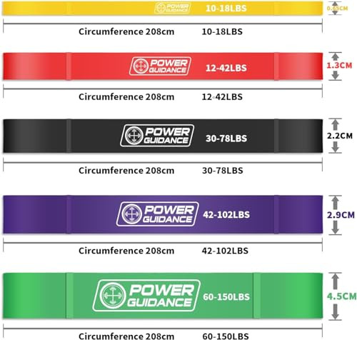 Resistance Bands, Set of 5 Pull Up Bands, Pull Up Assistance Bands, Exercise