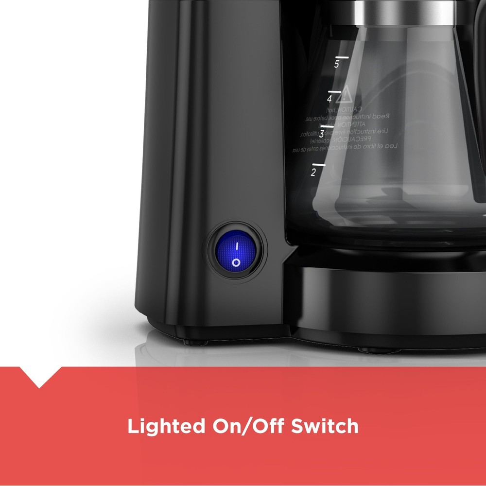 BLACK+DECKER 5-Cup Switch Coffee Maker Programmable with Timer