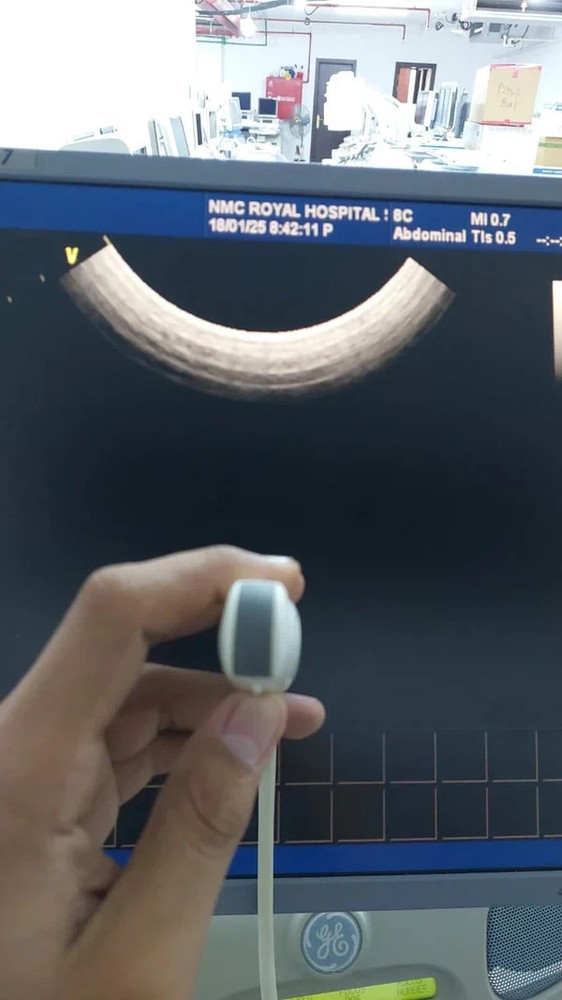 GE 8C micro convex array ultrasound transducer. Checked dxb
