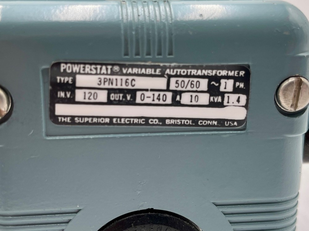 Powerstat 3 PN 116 C Variable Autotransformer
