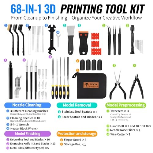 68Pcs 3D Printer Tools Kit with Storage Case, 3D Printer Professional Version