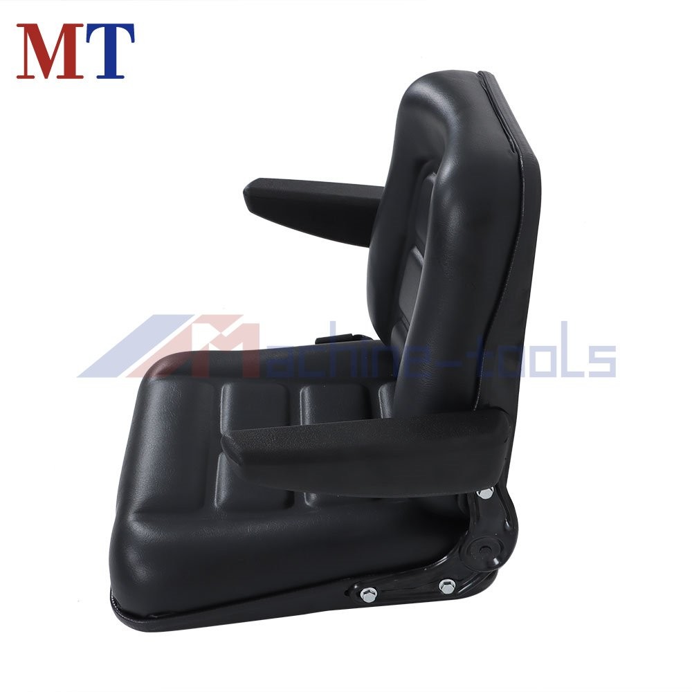 Universal Fold Down Forklift Seat With Adjustable Angle Back And Slide & Armrest