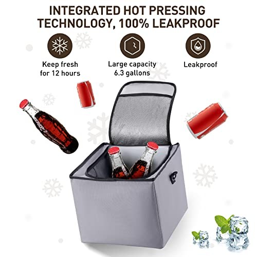 4 in 1 Car Trunk Storage Organizer, Multi Compartment Foldable Trunk Gray