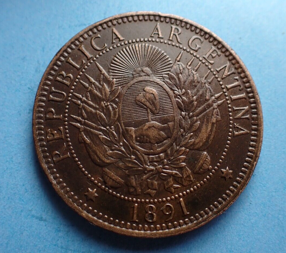 Argentina, 2 Centavos, 1891, as shown.