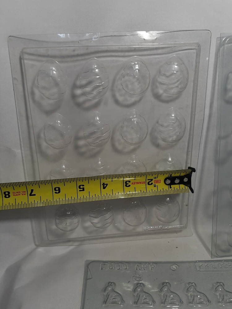 6 pieces, Easter Spring Chocolate Soap Molds, Plastic, Eggs, Chicks, Lamb Bunny,
