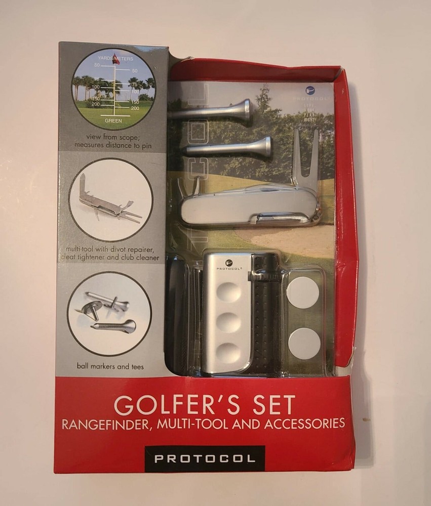 GOLFER'S SET RANGEFINDER MULTI TOOL AND ACCESSORIES PROTOCOL NEW