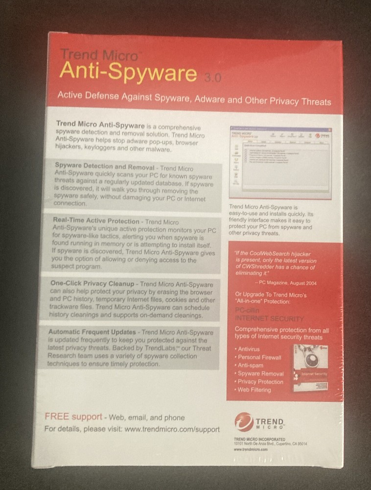 Trend Micro Anti-Spyware 3.0 Software CD ROM Windows XP/Windows 2000 New.